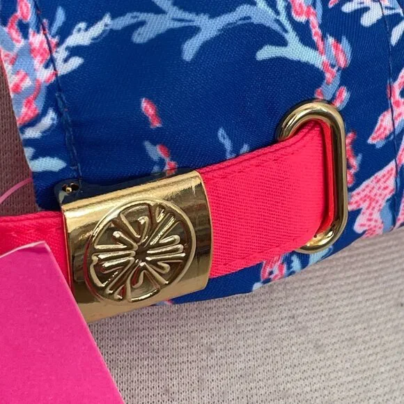 NEW Lilly Pulitzer Womens Run Around Baseball Hat Borealis Blue Cap Adjustable - Picture 9 of 13